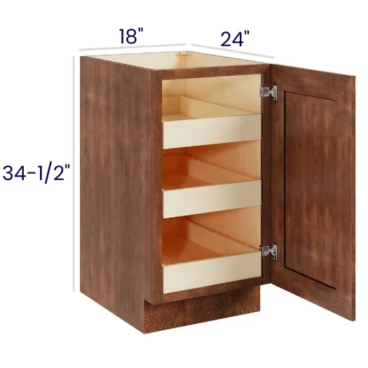 Red Cherry Full Height Single Door Bases With Three Rollouts