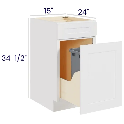 White Shaker Waste Basket Base