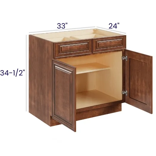 Red Cherry Double Door Double Drawer Bases