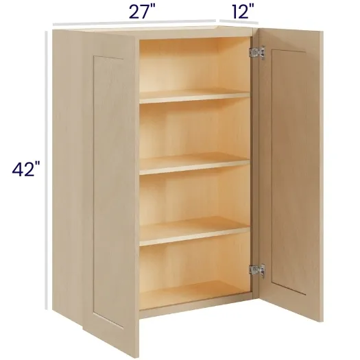 Natural Birch 42" High Wall Cabinets · Double Door