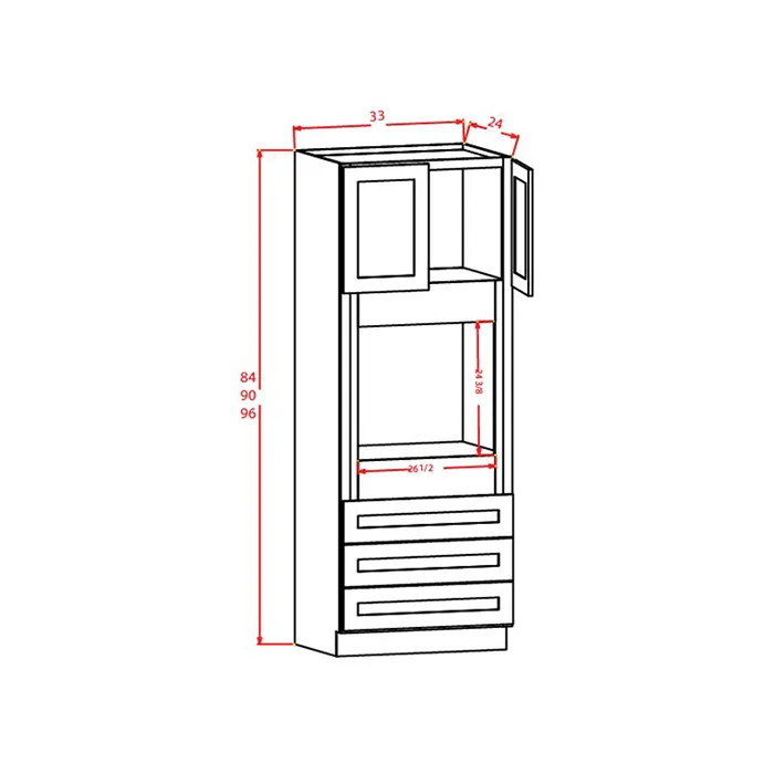 Heather Gray Shaker Oven Cabinets