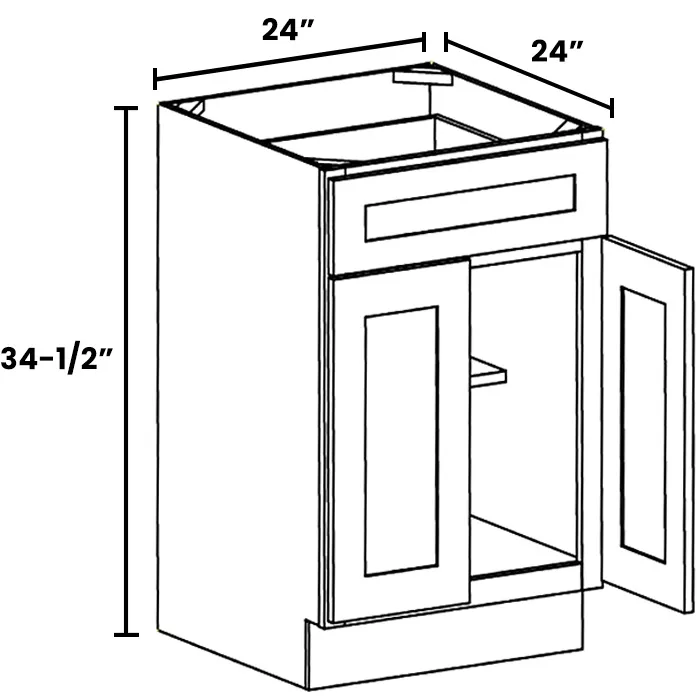 Red Cherry Double Door Single Drawer Bases