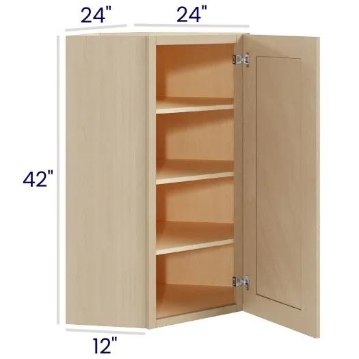 Natural Birch Diagonal Corner Wall Cabinets