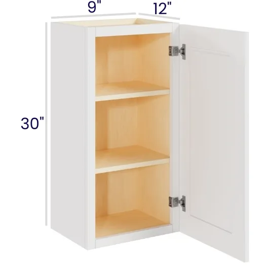 White Shaker 30" High Wall Cabinets · Single Door