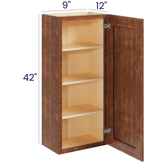 Red Cherry 42" High Wall Cabinets · Single Door