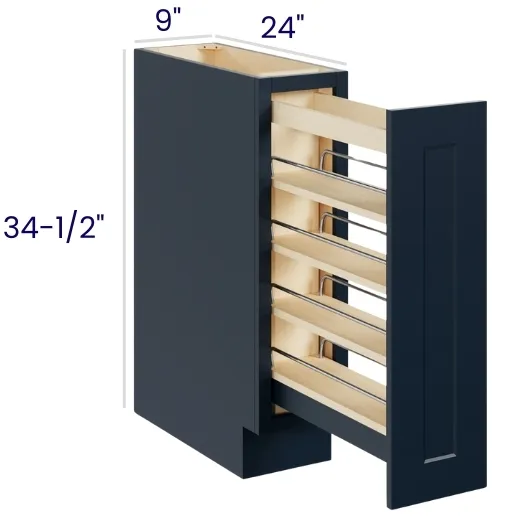 Navy Blue Shaker Spice Pullout Bases