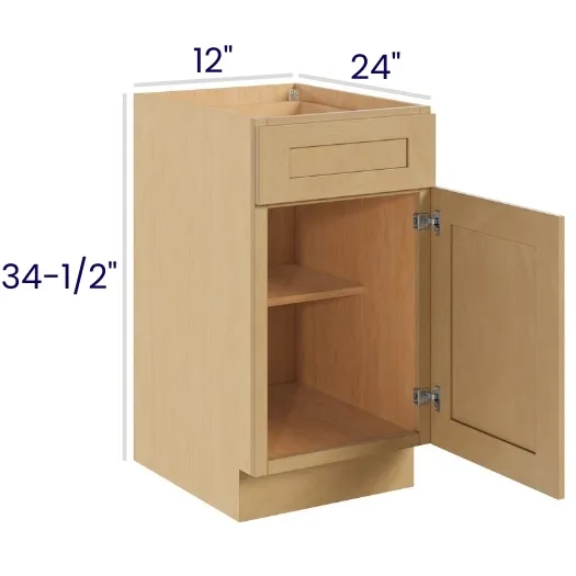 Oak Shaker Single Door Single Drawer Bases