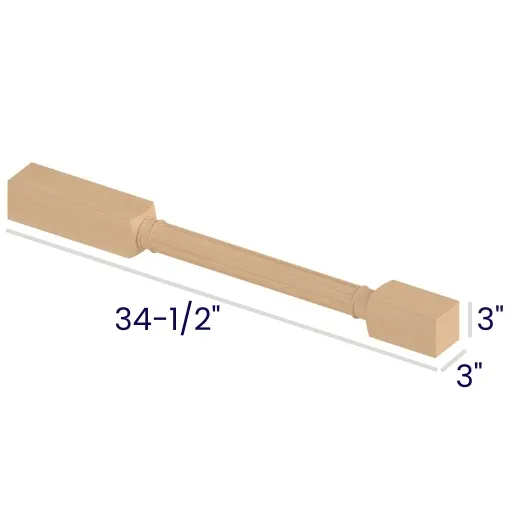 Oak Shaker Fluted Decorative Leg