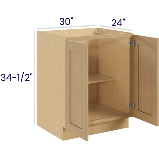 Oak Shaker Full Height Double Door Bases