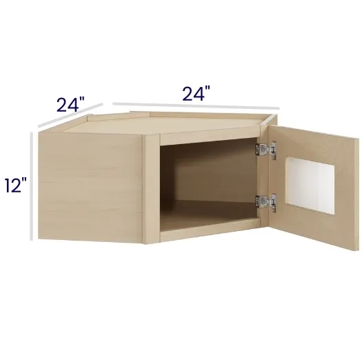 Natural Birch Diagonal Stacker Cabinets · Finished Interior · DOES NOT INCLUDE GLASS