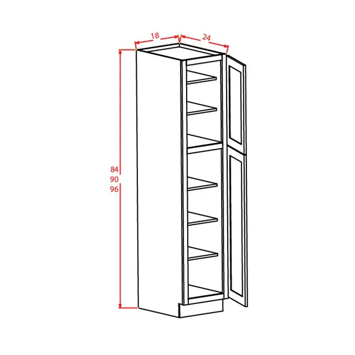 Red Cherry Utility / Pantry Cabinets · 2 Doors