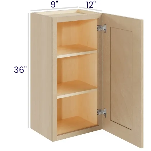 Natural Birch 36" High Wall Cabinets · Single Door