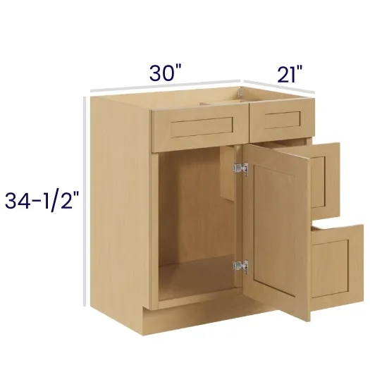Oak Shaker Vanity Combo Bases Right