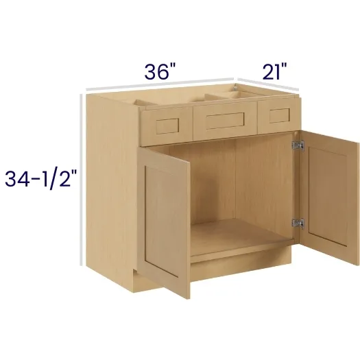 Oak Shaker Vanity Sink Drawer Bases