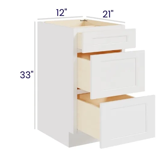 White Shaker Vanity Drawer Bases
