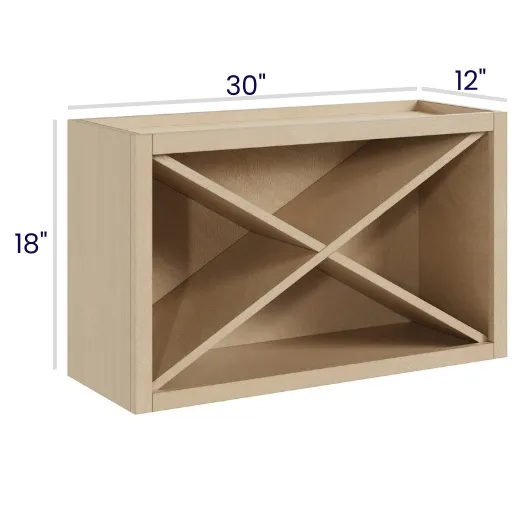 Natural Birch Complete Wall-mounted X Wine Rack Kit