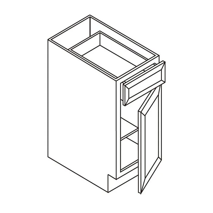 White Shaker Single Door Single Drawer Bases