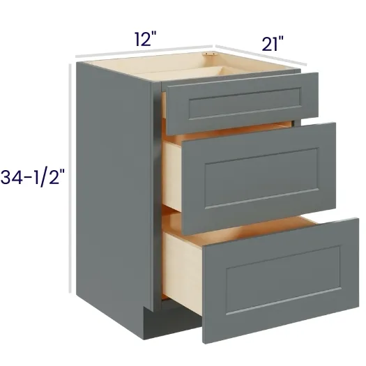 Heather Gray Shaker Vanity Drawer Bases