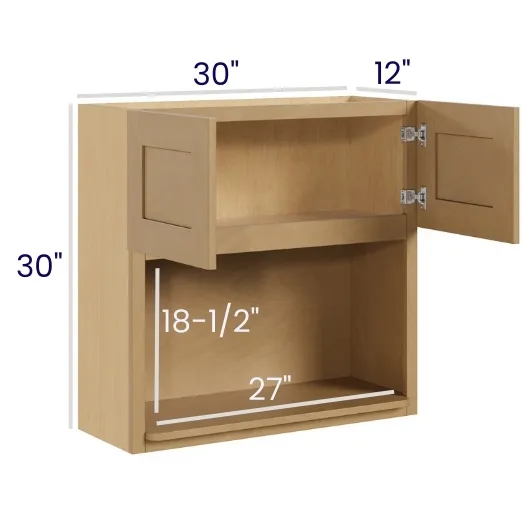 Oak Shaker Microwave Wall Cabinets
