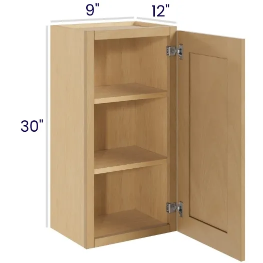 Oak Shaker 30" High Wall Cabinets · Single Door
