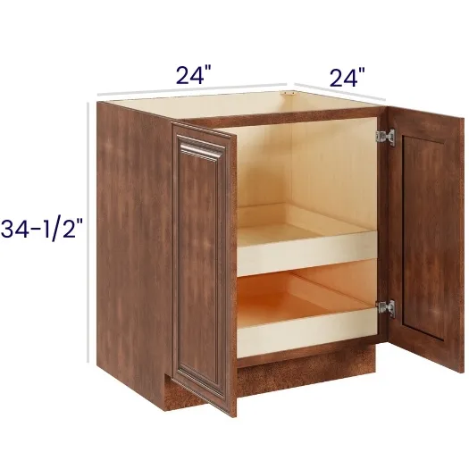 Red Cherry Full Height Double Door Bases With Two Rollouts