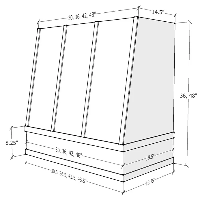Red Cherry Angled Hoods · Block Molding Strapped