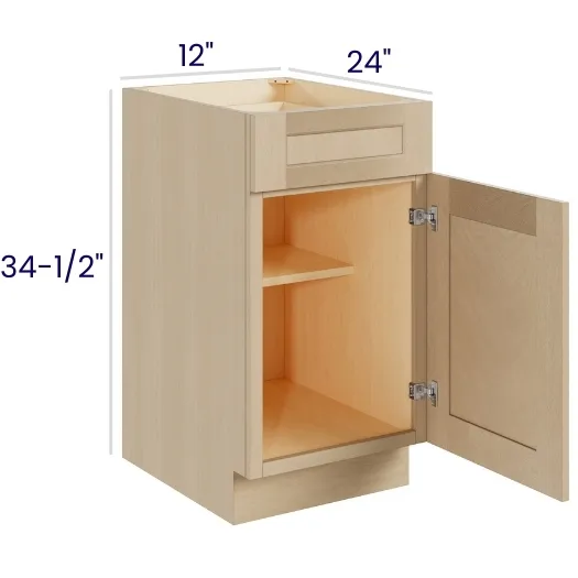 Natural Birch Single Door Single Drawer Bases