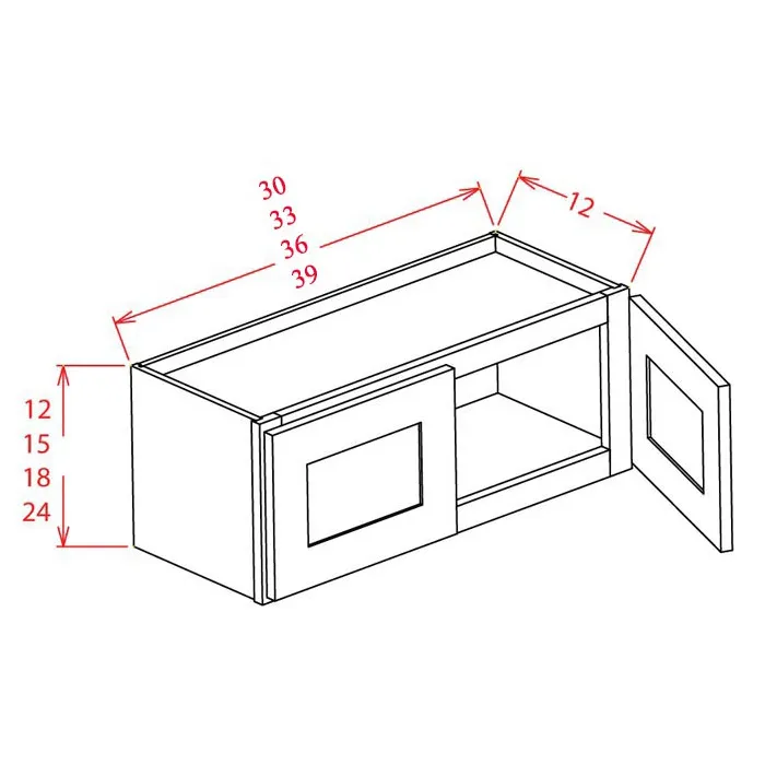 Red Cherry 36" Bridge Cabinets