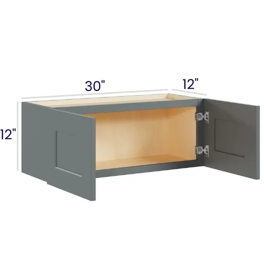 Heather Gray Shaker 30" Bridge Cabinets
