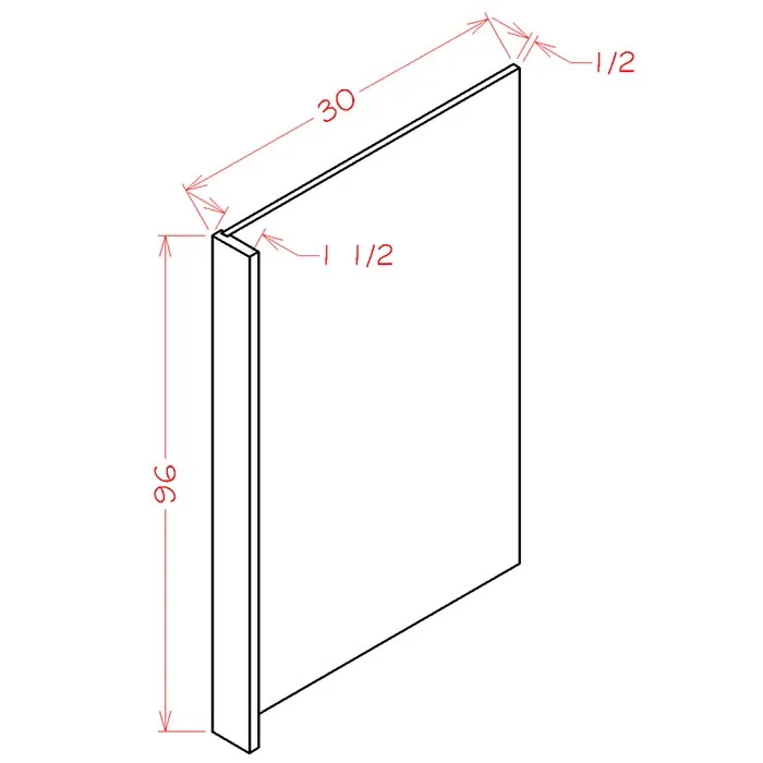Heather Gray Shaker Panels · Refrigerator End