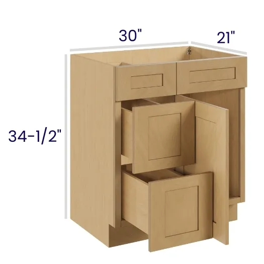 Oak Shaker Vanity Combo Bases Left