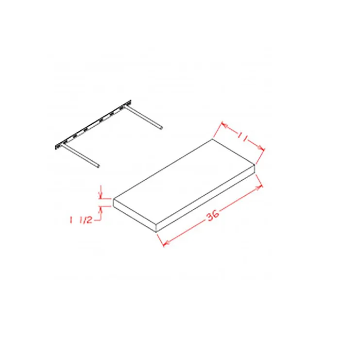 Heather Gray Shaker Floating Shelves · 36 inch