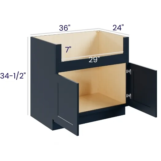 Navy Blue Shaker Farm Sink Bases