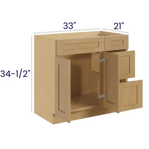 Oak Shaker Vanity Combo Bases Right