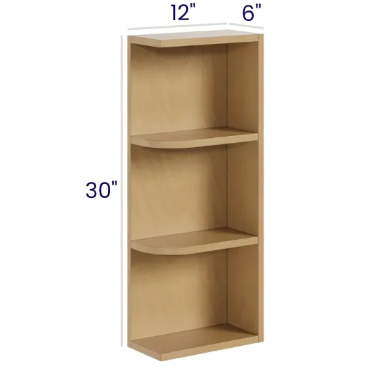Oak Shaker Open End Wall Shelves