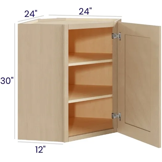 Natural Birch Diagonal Corner Wall Cabinets