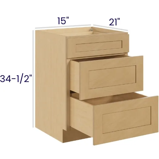 Oak Shaker Vanity Drawer Bases