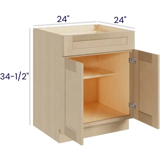 Natural Birch Double Door Single Drawer Bases