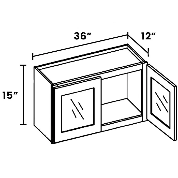 Red Cherry Double Door Stacker Cabinets · 15" Tall · Finished Interior · DOES NOT INCLUDE GLASS