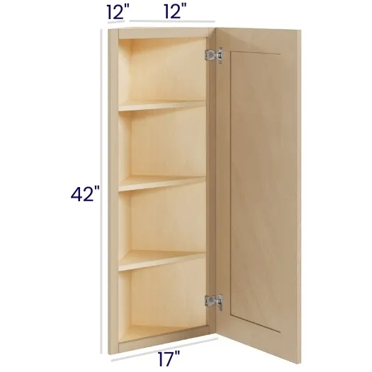 Natural Birch Angle Wall Cabinet