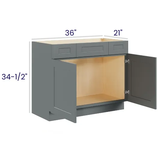 Heather Gray Shaker Vanity Combo Bases